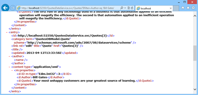 Published service queries