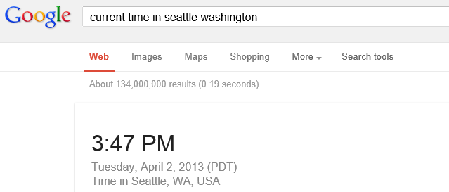 Current time Google