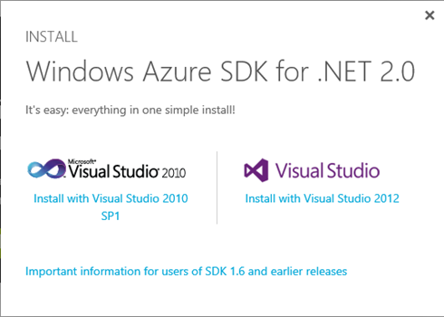 Windows Azure SDK download