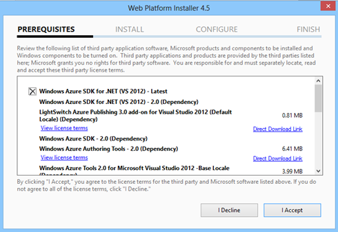 Windows Azure SDK installation