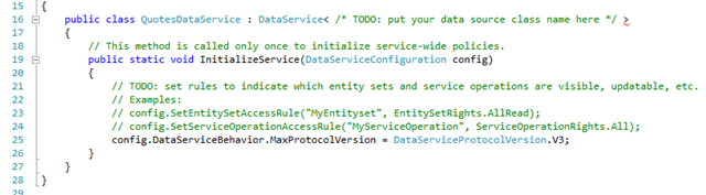 Data Service default code